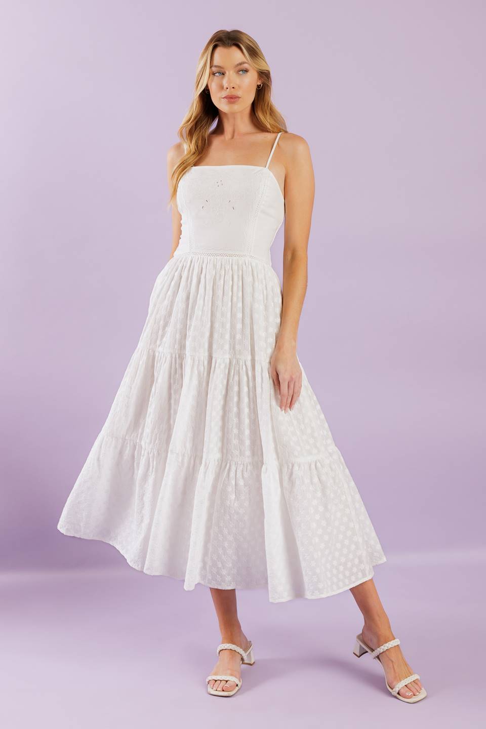 ENCHANTING MOMENTS WOVEN MIDI DRESS Flying Tomato